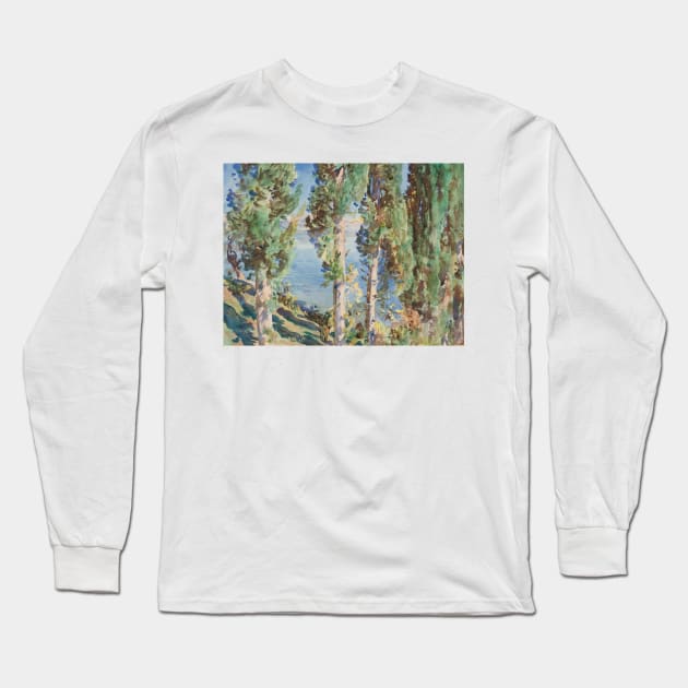 Corfu Cypresses by John Singer Sargent Long Sleeve T-Shirt by Classic Art Stall